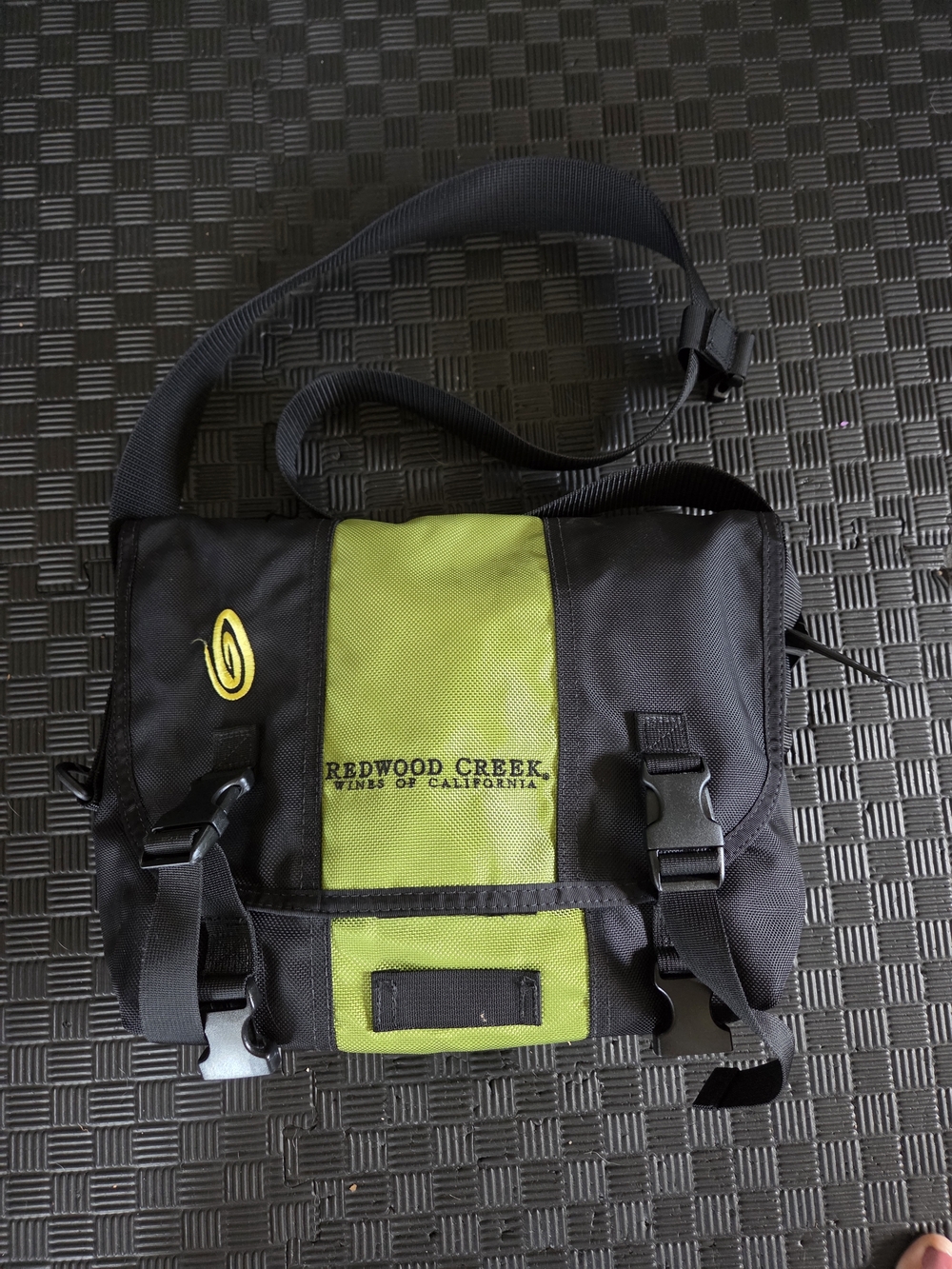 Olive Green and Black Messenger Bag
